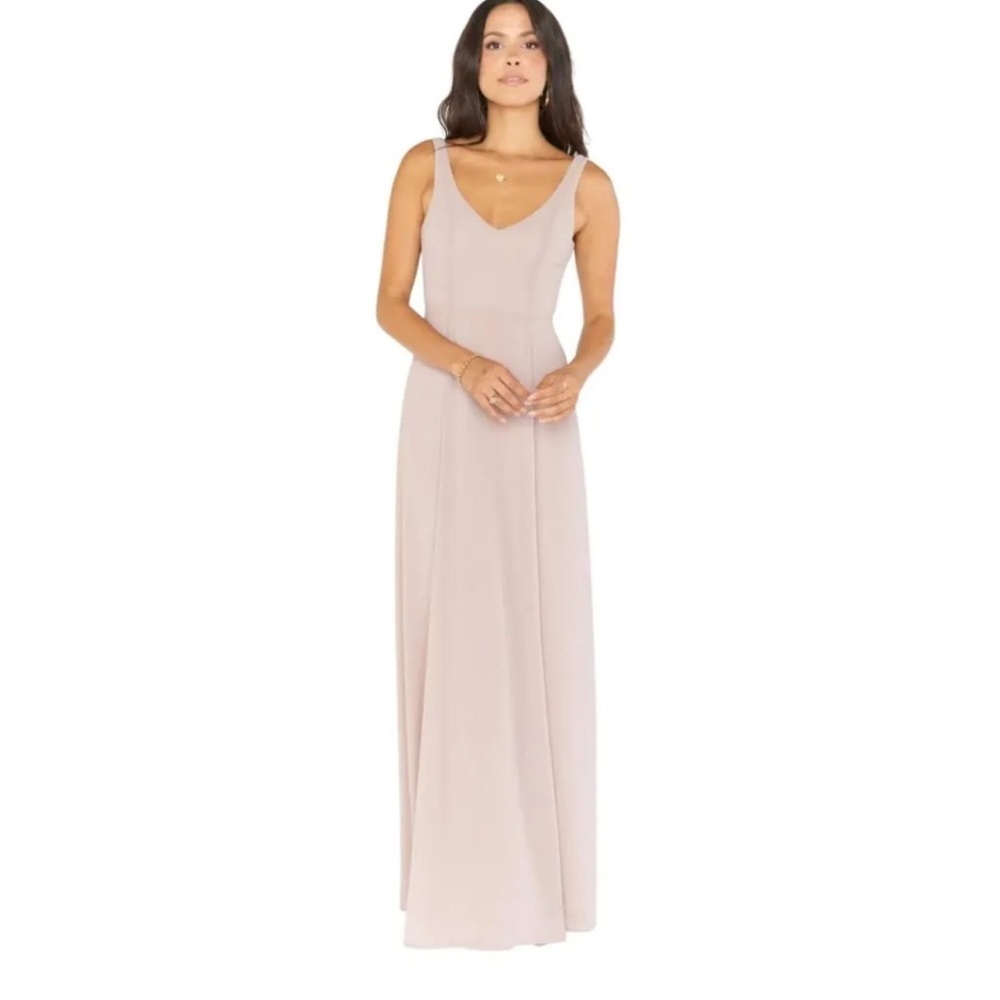 Show Me Your Mumu Jenn Chiffon Maxi Dress in Soft Beige Small New - Picture 2 of 6